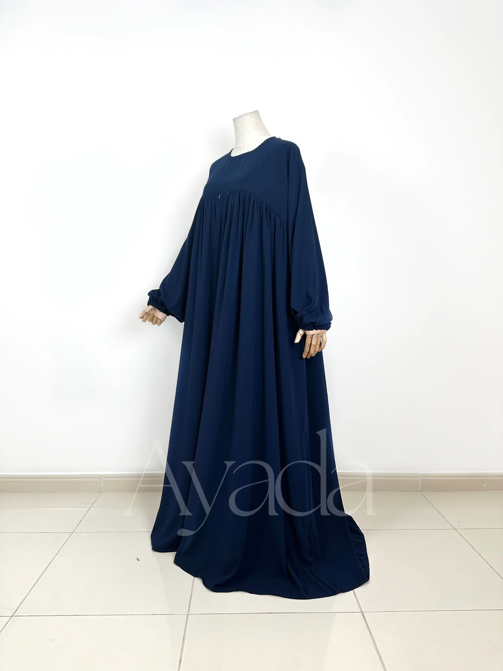 Abaya Manche Ballon Whoolpeach Royal - Image 17