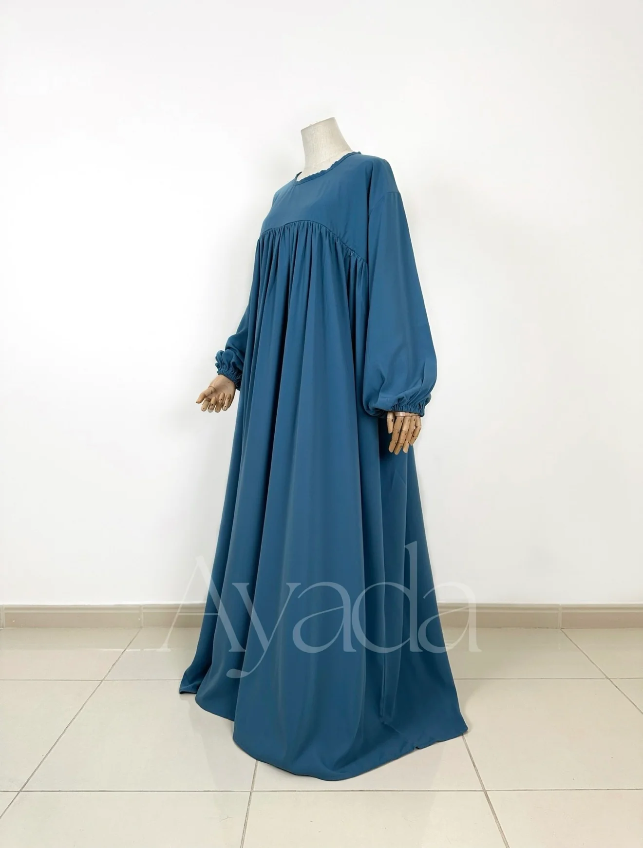 Abaya Manche Ballon Whoolpeach Royal - Image 19