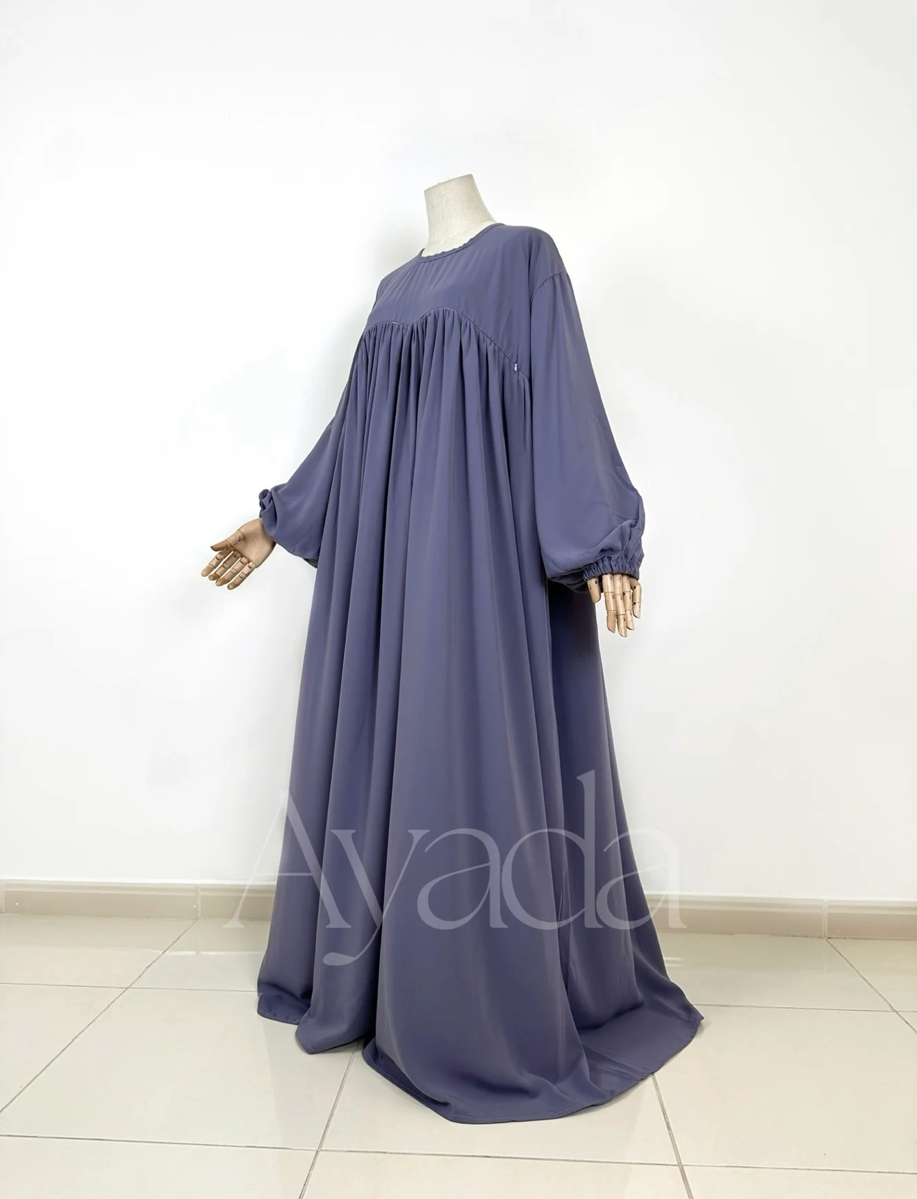 Abaya Manche Ballon Whoolpeach Royal - Image 21