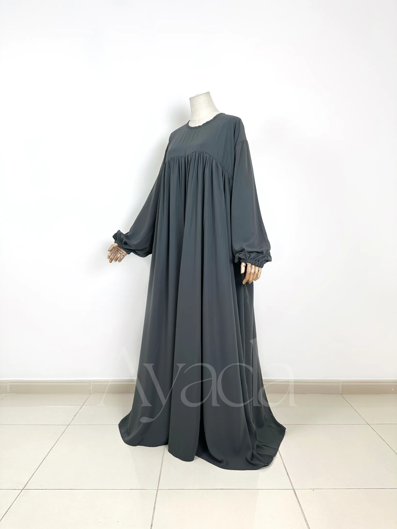 Abaya Manche Ballon Whoolpeach Royal - Image 9