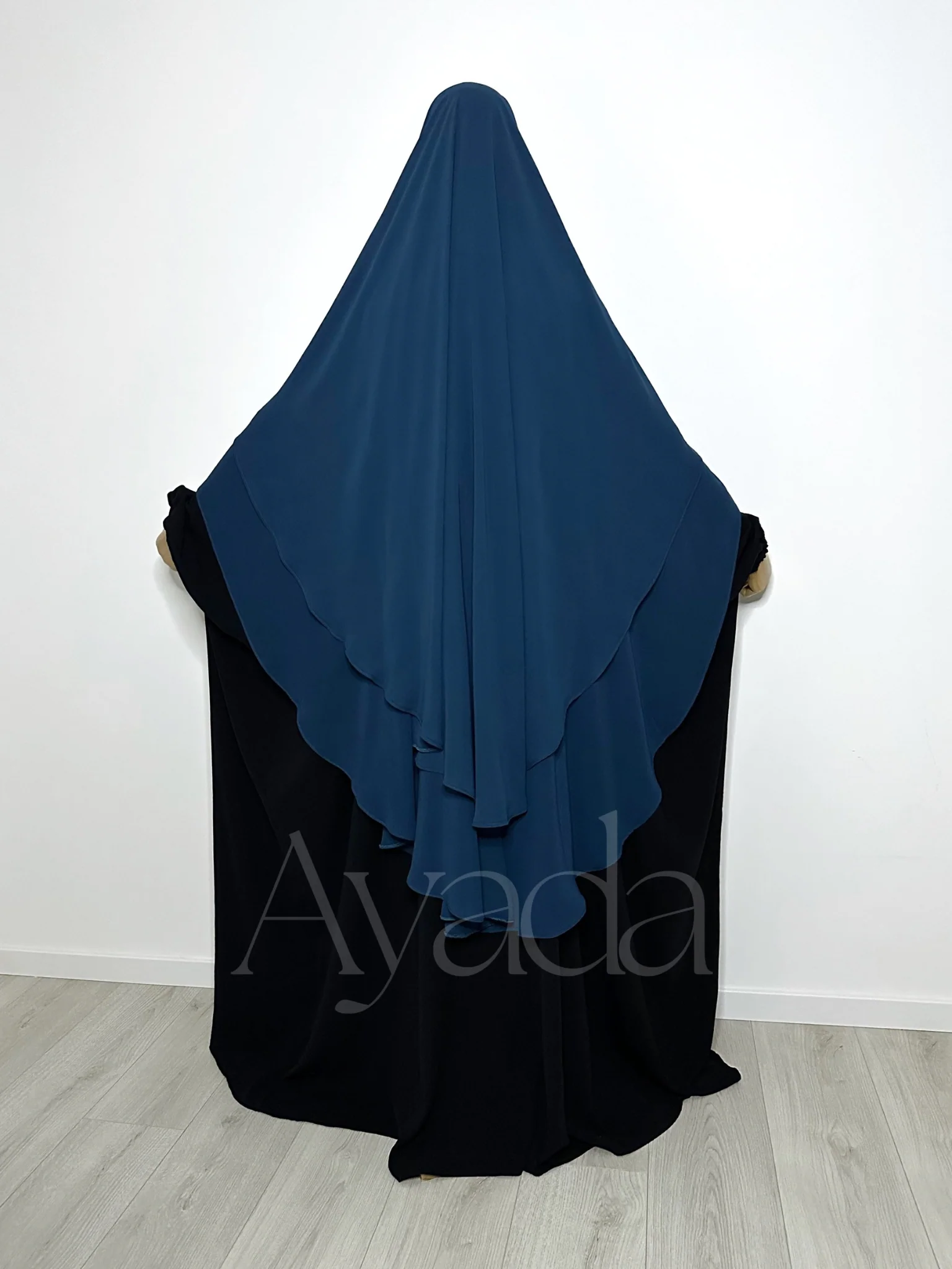 Khimar 2 voiles arrondi Mousseline - Image 12