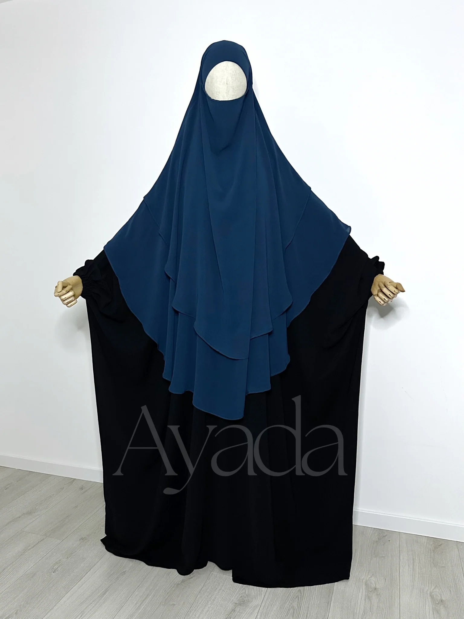 Khimar 2 voiles arrondi Mousseline - Image 13