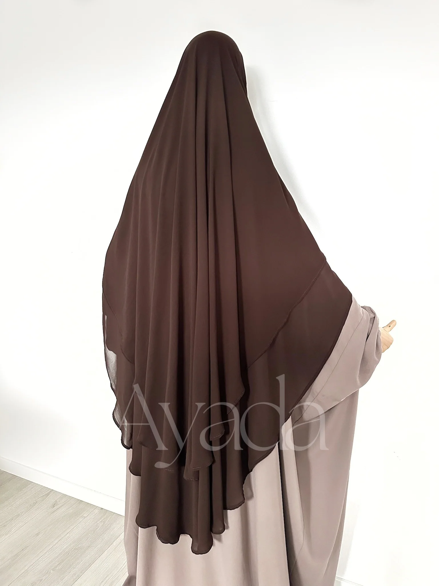 Khimar 2 voiles arrondi Mousseline - Image 15