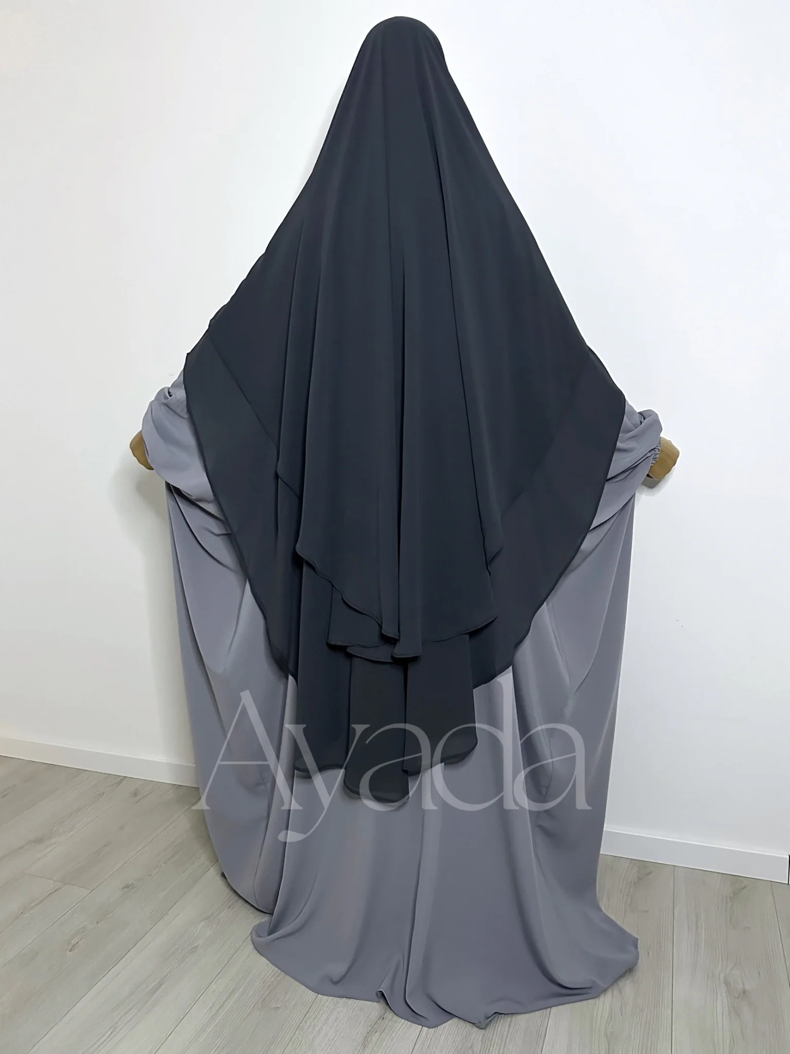 Khimar 2 voiles arrondi Mousseline - Image 20