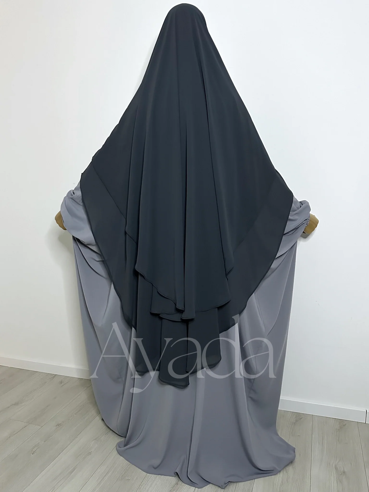 Khimar 2 voiles arrondi Mousseline - Image 21