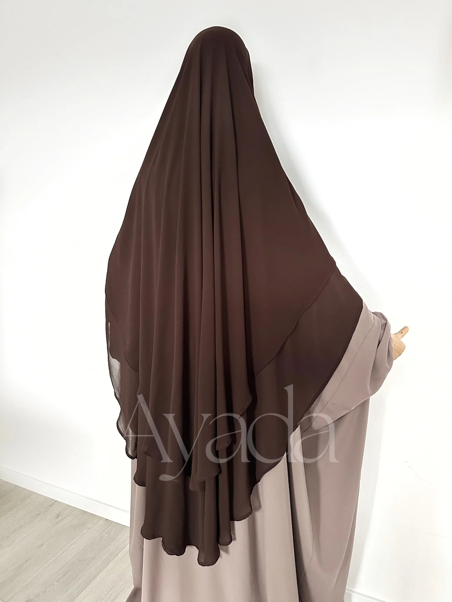 Khimar 2 voiles arrondi Mousseline - Image 23