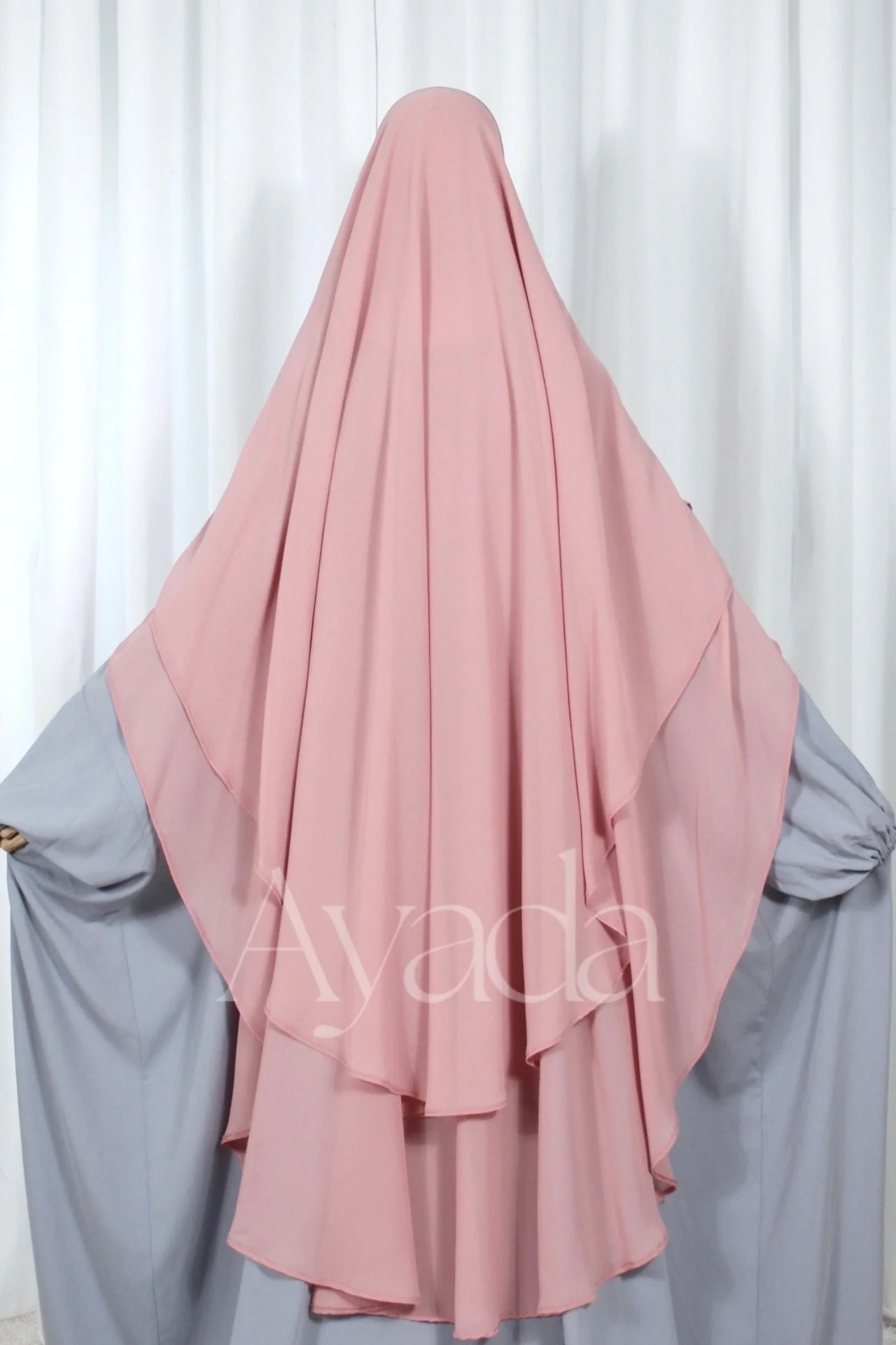 Khimar 2 voiles arrondi Mousseline - Image 26