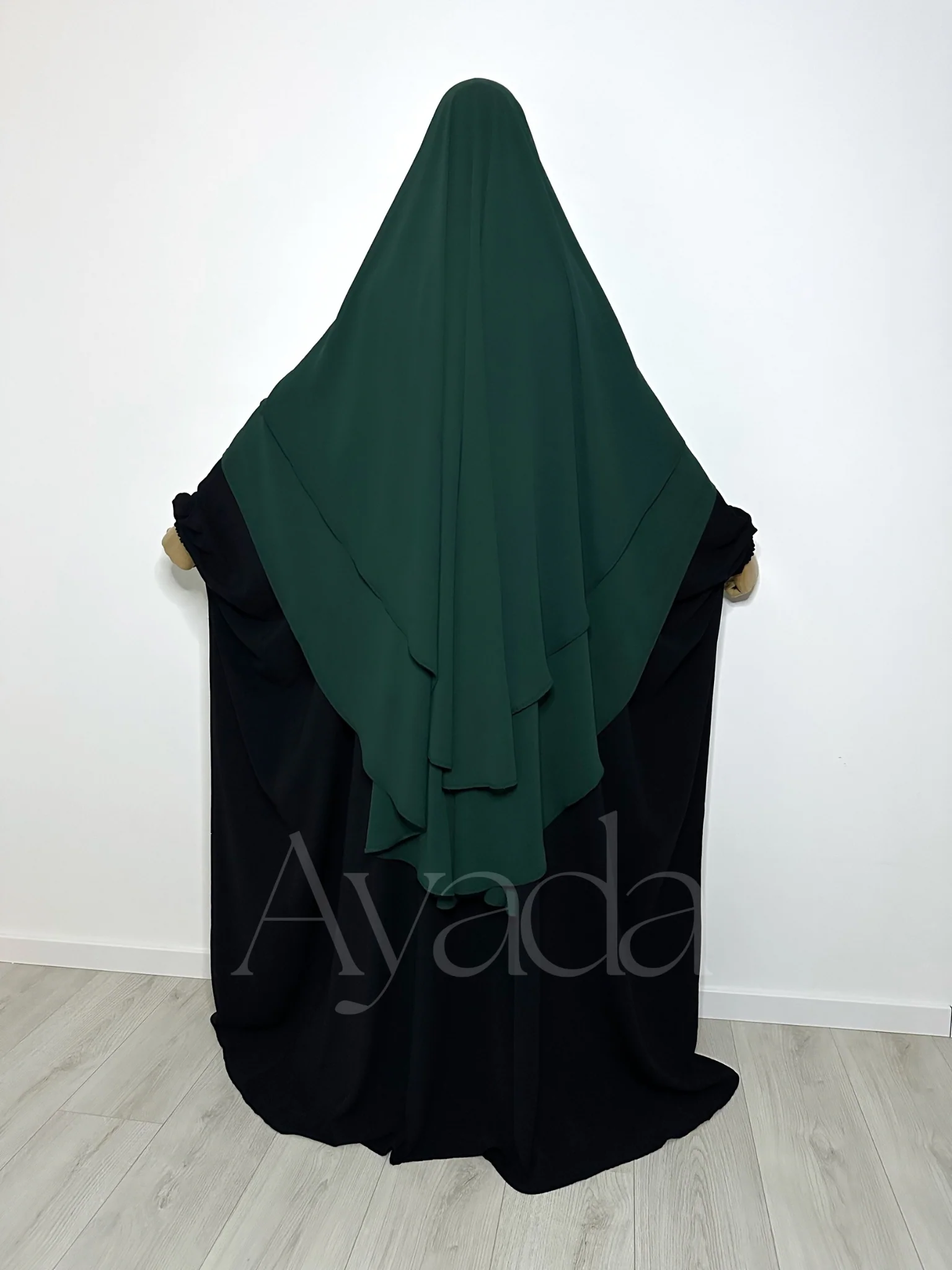 Khimar 2 voiles arrondi Mousseline - Image 3