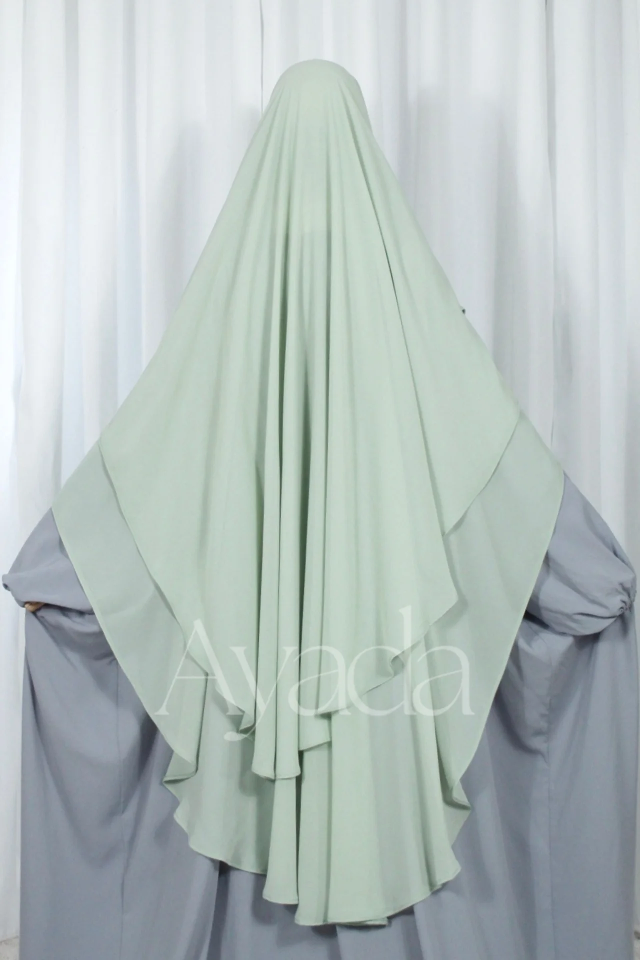 Khimar 2 voiles arrondi Mousseline - Image 31