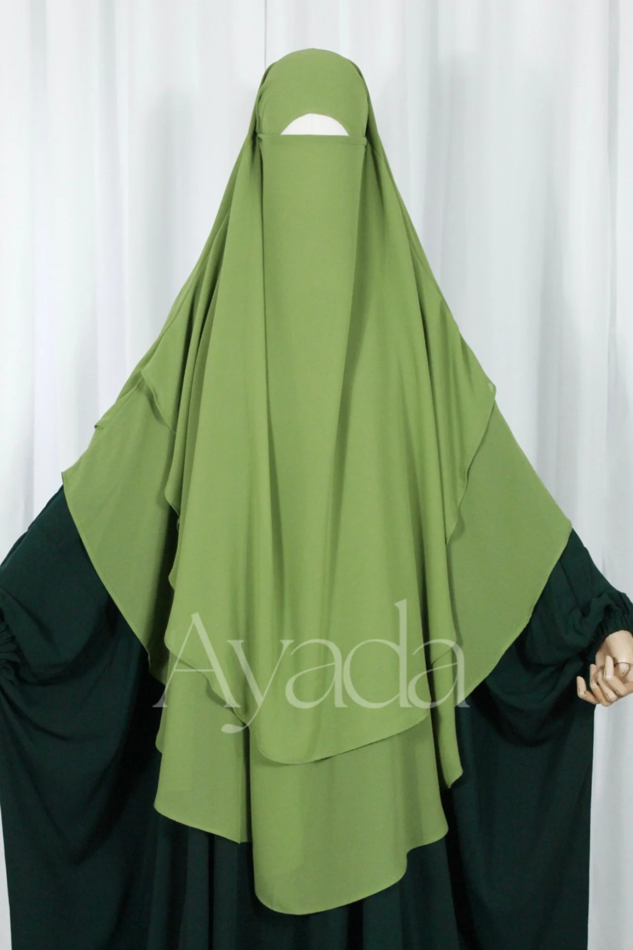 Khimar 2 voiles arrondi Mousseline - Image 33