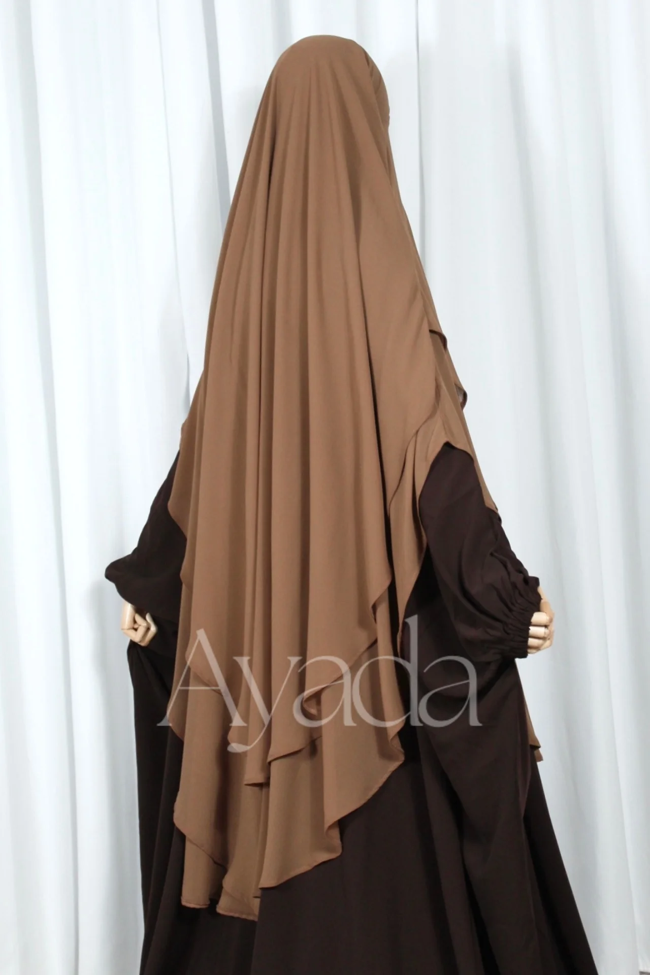 Khimar 2 voiles arrondi Mousseline - Image 34