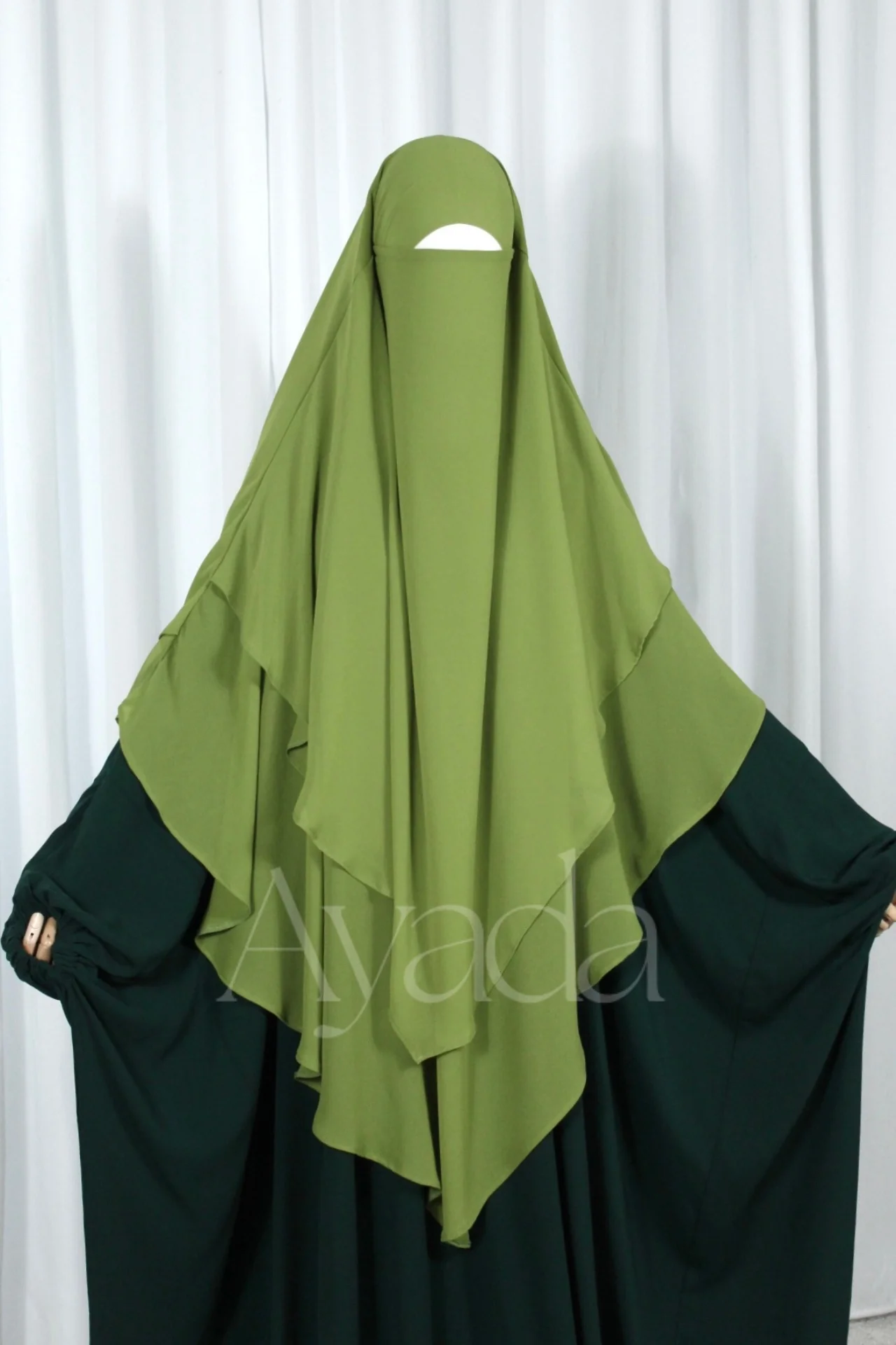 Khimar 2 voiles pointu Mousseline - Image 26