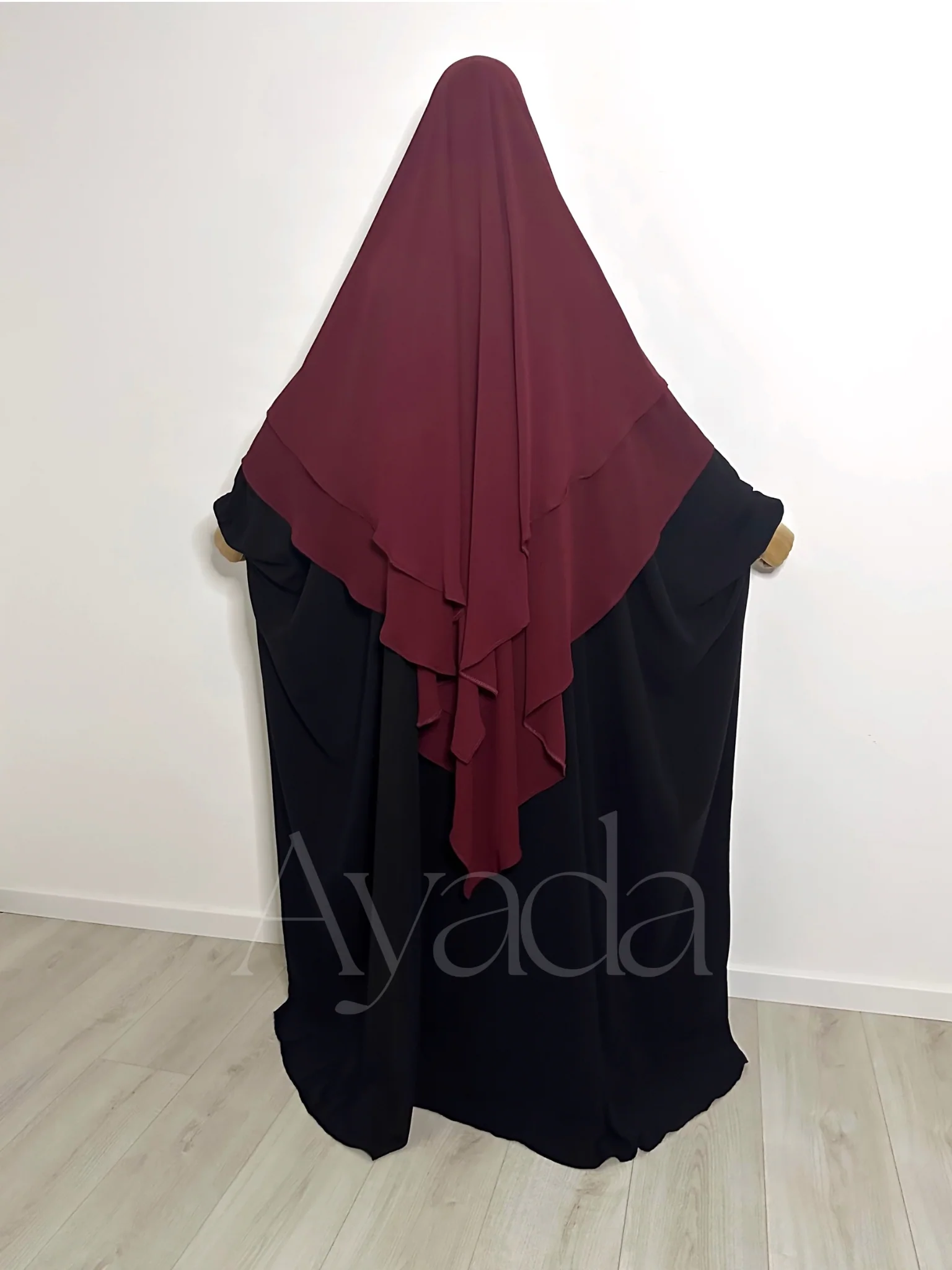 Khimar 2 voiles pointu Mousseline - Image 4