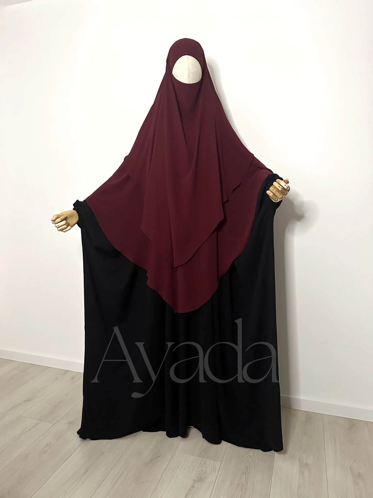 Khimar 2 voiles pointu Mousseline - Image 5