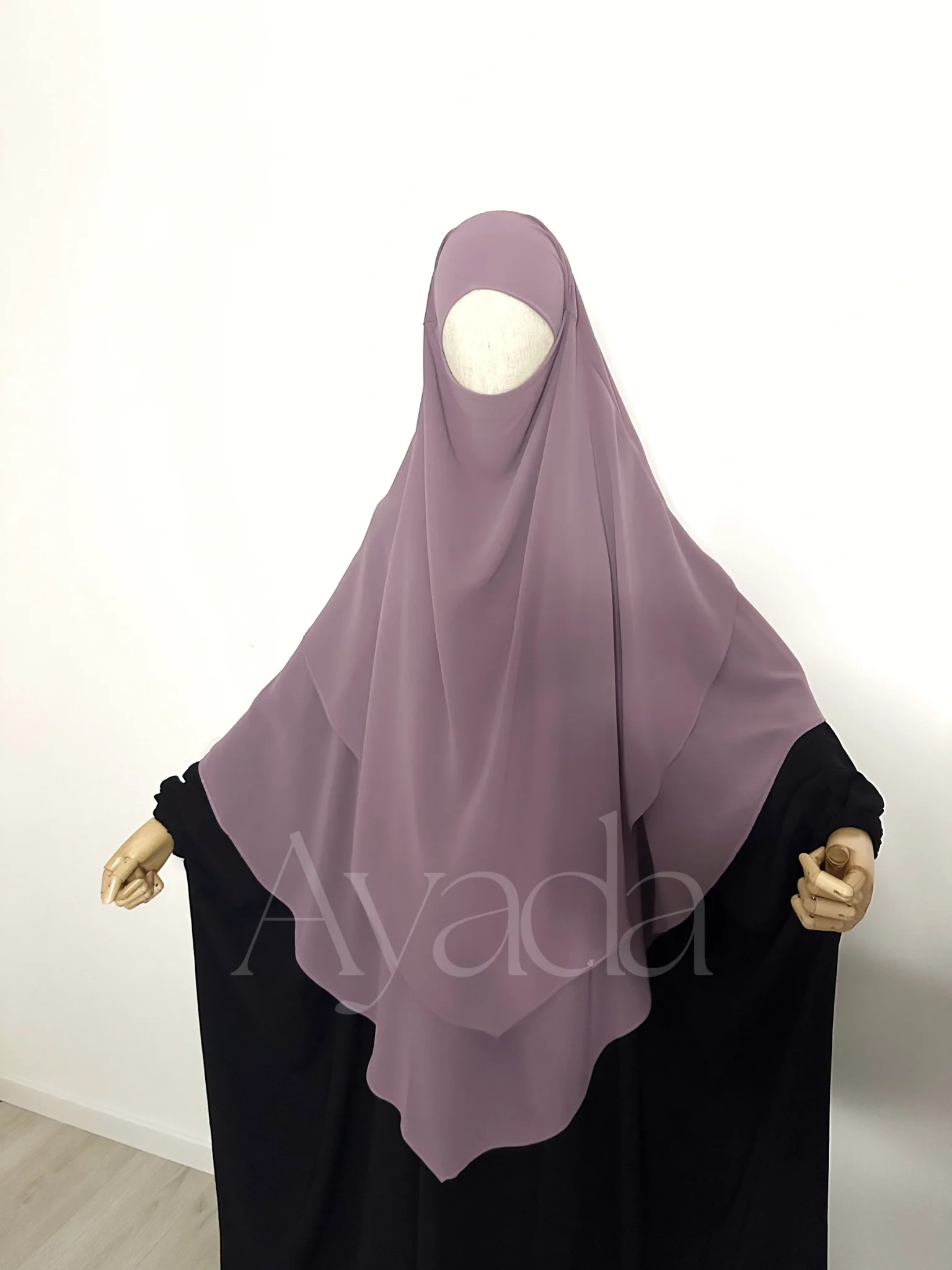 Khimar 2 voiles pointu Mousseline - Image 7