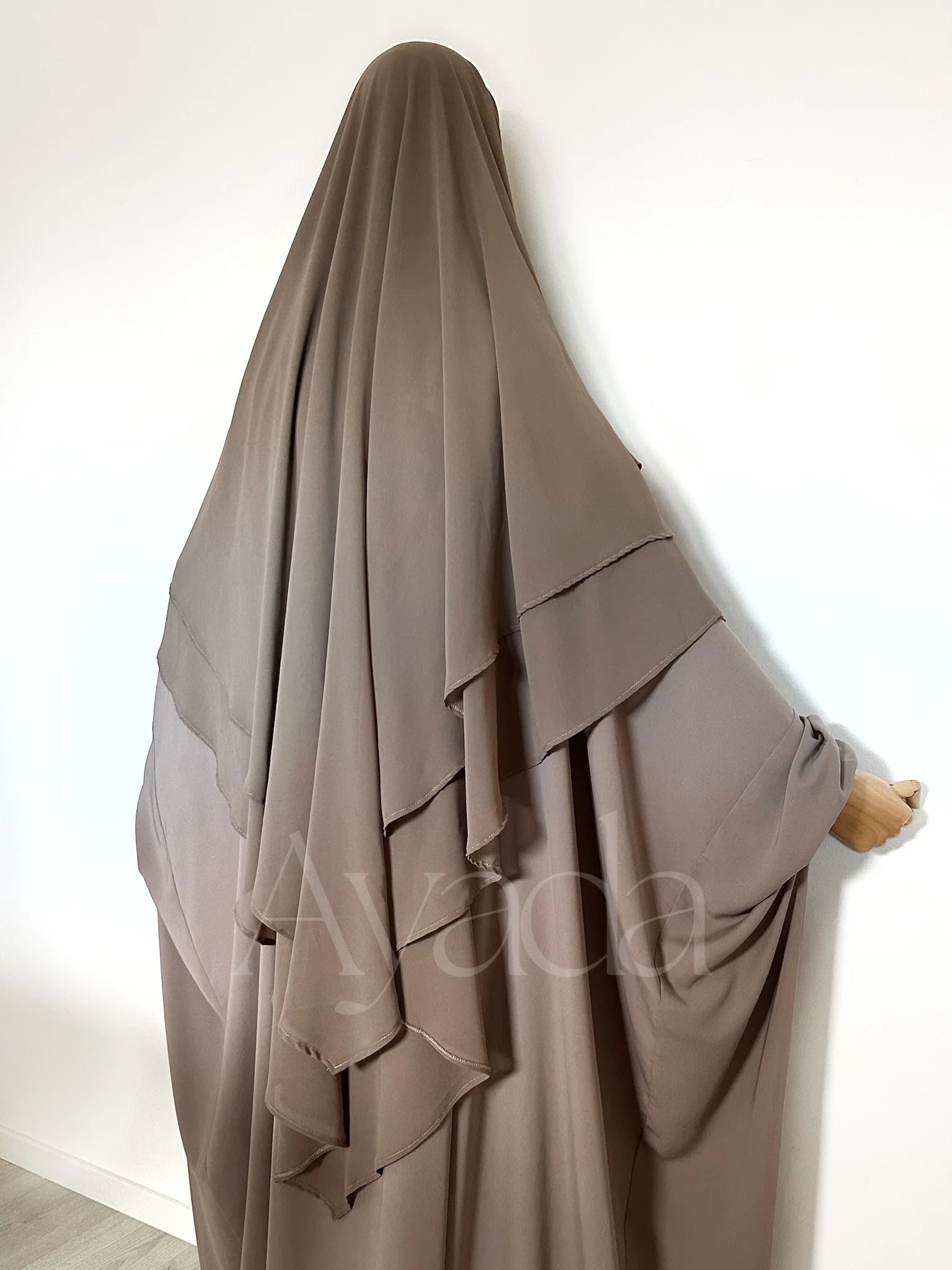 Khimar 2 voiles pointu Mousseline - Image 8