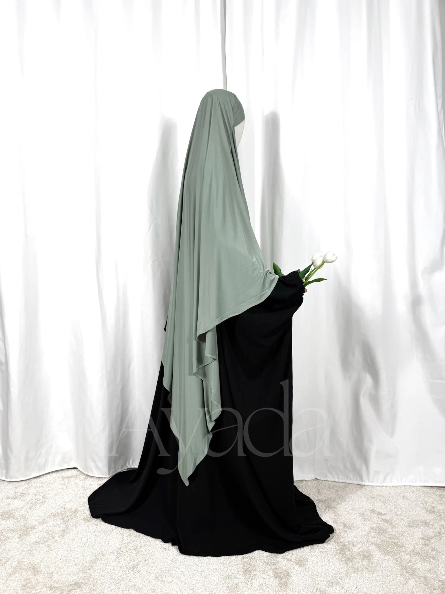 Khimar Maxi Jersey Premium Long Pointu - Image 18